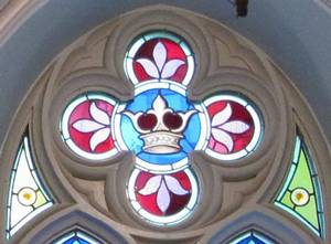 Photo d'un vitrail traditionnel de l'église Unie St-James.